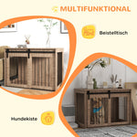 Dog Crate, Lockable, Rustic, Walnut + Black