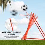 Rebounder Football, Foldable 5-Level Adjustable, Red