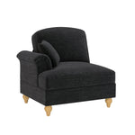 Windsor Sofa LSF Chenille with 1 Cushion, Black