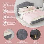 Modern Minimalist Soft Bed 160x200cm with Mattress, Gray