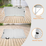 Folding Table 125cm Adjustable Height 135KG Capacity White