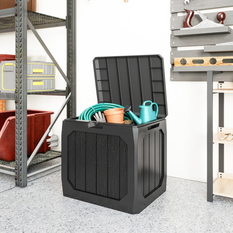 Outdoor Storage Box 121L with Handles - Black Plastic