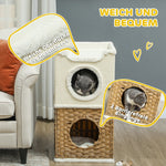 Cat Scratching Barrel, Three-Tier 75.5 cm High, Cream White