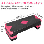 Aerobic Step Platform Adjustable Height 68.5cm Deck 10/15/20cm
