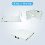 Folding Table 125cm - Adjustable Height, Compact, White