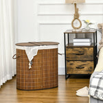 Laundry Basket, 100L with Lid, 2 Bags, Bamboo