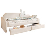 Children's Sofa Bed 90x200 with Storage & LED, Beige Velvet