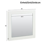 Modern Sideboard and Mirror Set, 6-Drawer Chest, White
