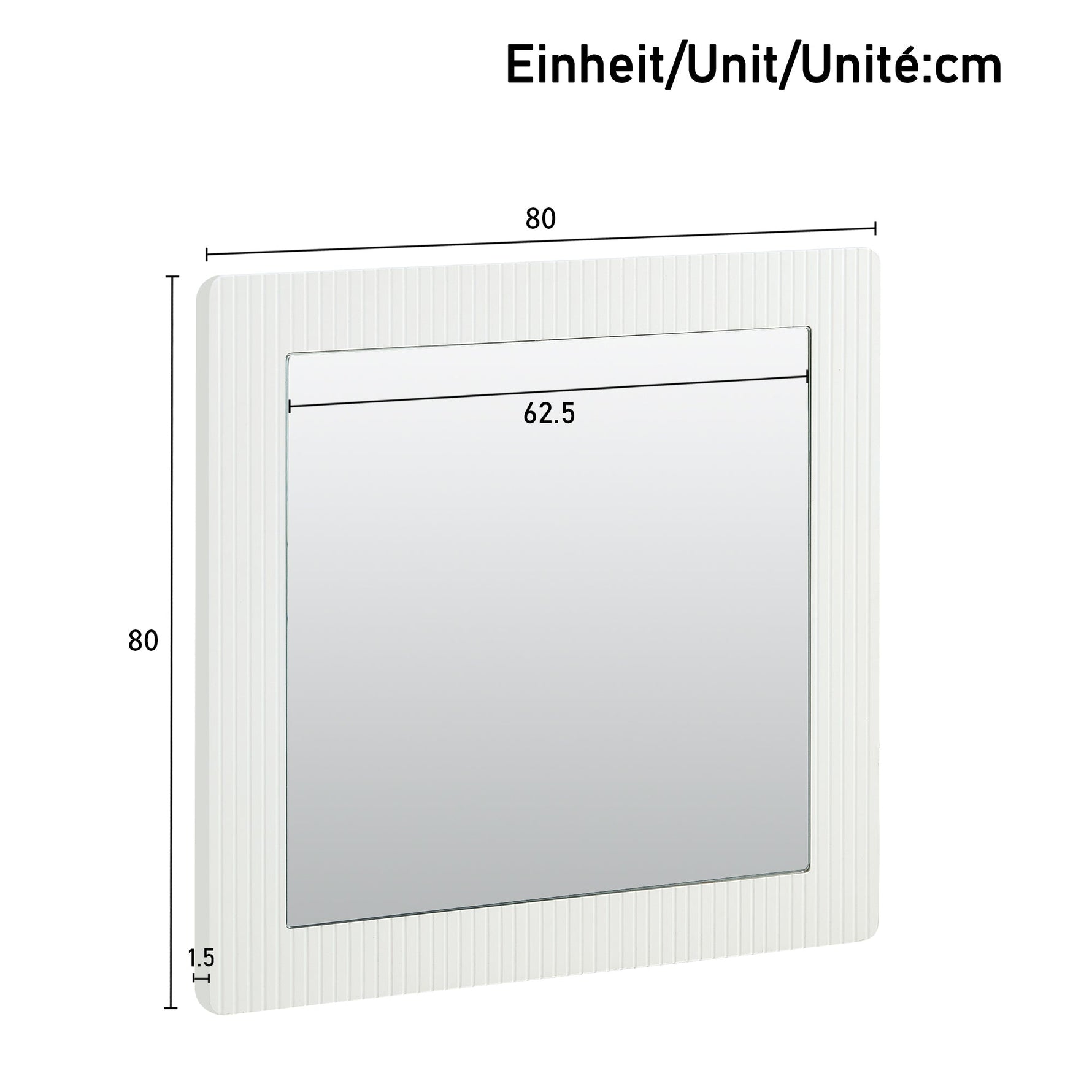 Modern Sideboard and Mirror Set, 6-Drawer Chest, White
