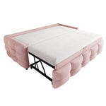 Upholstered Extendable Sofa Bed with Slatted Base, 90/180x190cm, Pink Teddy Velvet