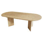 Extendable Dining Table 160/200x90cm 6-8 Seater Rounded Top - Oak Color