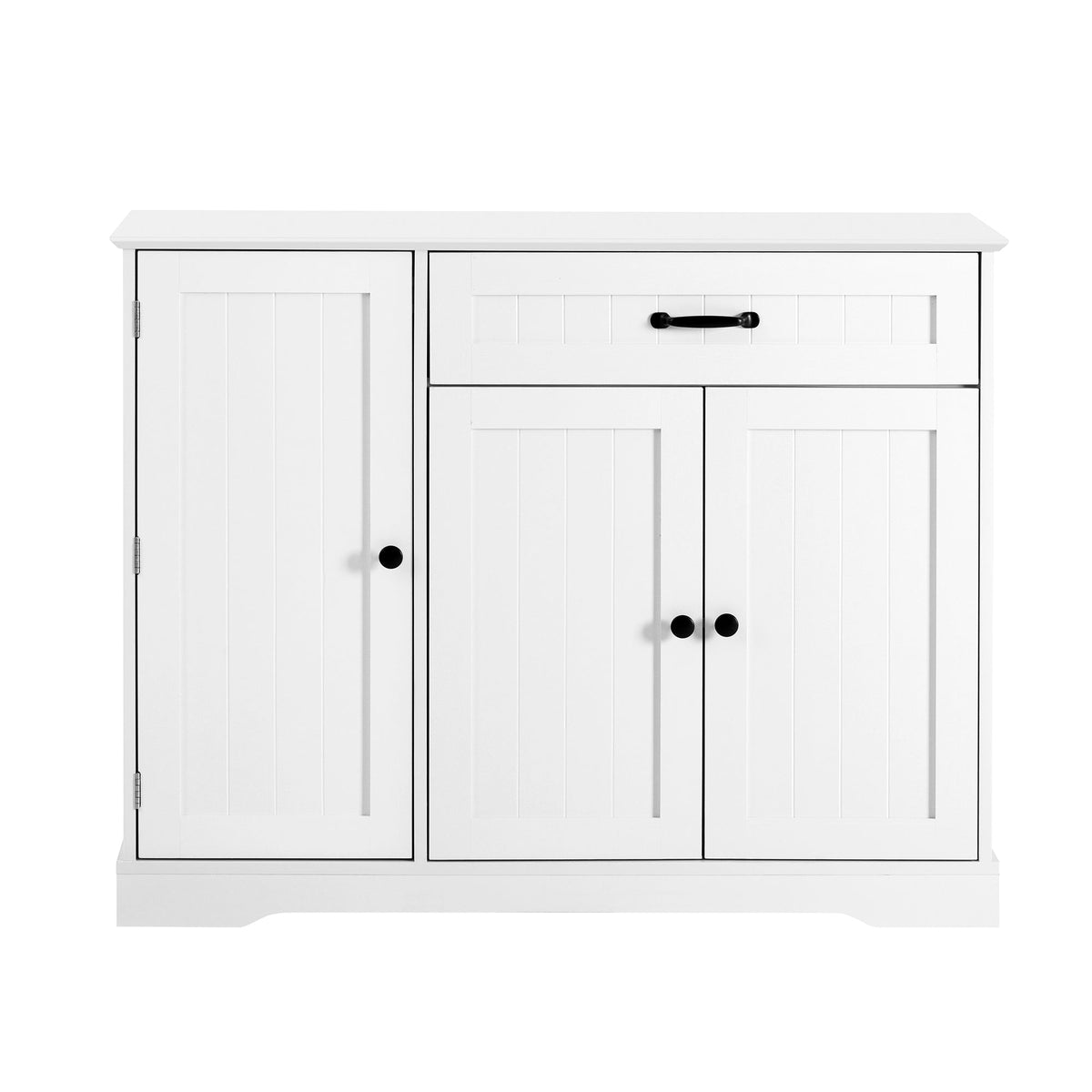 Sideboard Buffet Cabinet 3 Doors 1 Drawer - White