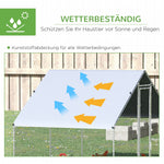 Chicken Coop Free-Range Enclosure, 300 x 200 x 200 cm, 4-6 Chickens, Steel, Silver