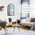 Wall Mirror Window Mirror, Decorative 70x50cm Hanging, Black Metal Frame