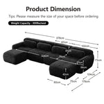 U-shaped Modular Sofa Freely Combinable No Assembly - Plush Black
