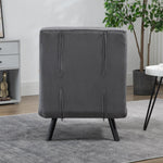 Sleeper Chair Single Sofa Bed Recliner Adjustable Backrest, Dark Grey Velvet