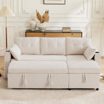 Sofa Bed L-Shaped Sleeping Function Storage Cup Holder Upholstered