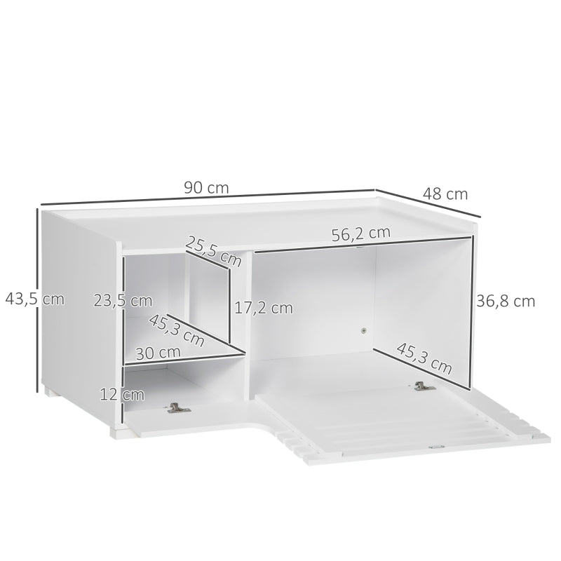 Cat Cabinet, 2-in-1 Design, Magnetic Door, White