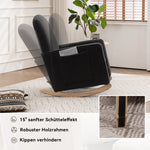 Rocking Chair with Stool, Recliner, High Back, Dark Grey Teddy Fabric