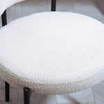Dining Chairs, Upholstered with Metal Legs, Cream White (Set of 2)