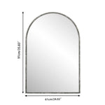 Arched Mirror, Wall/Vanity Decor for Bathroom/Living Room, Silver