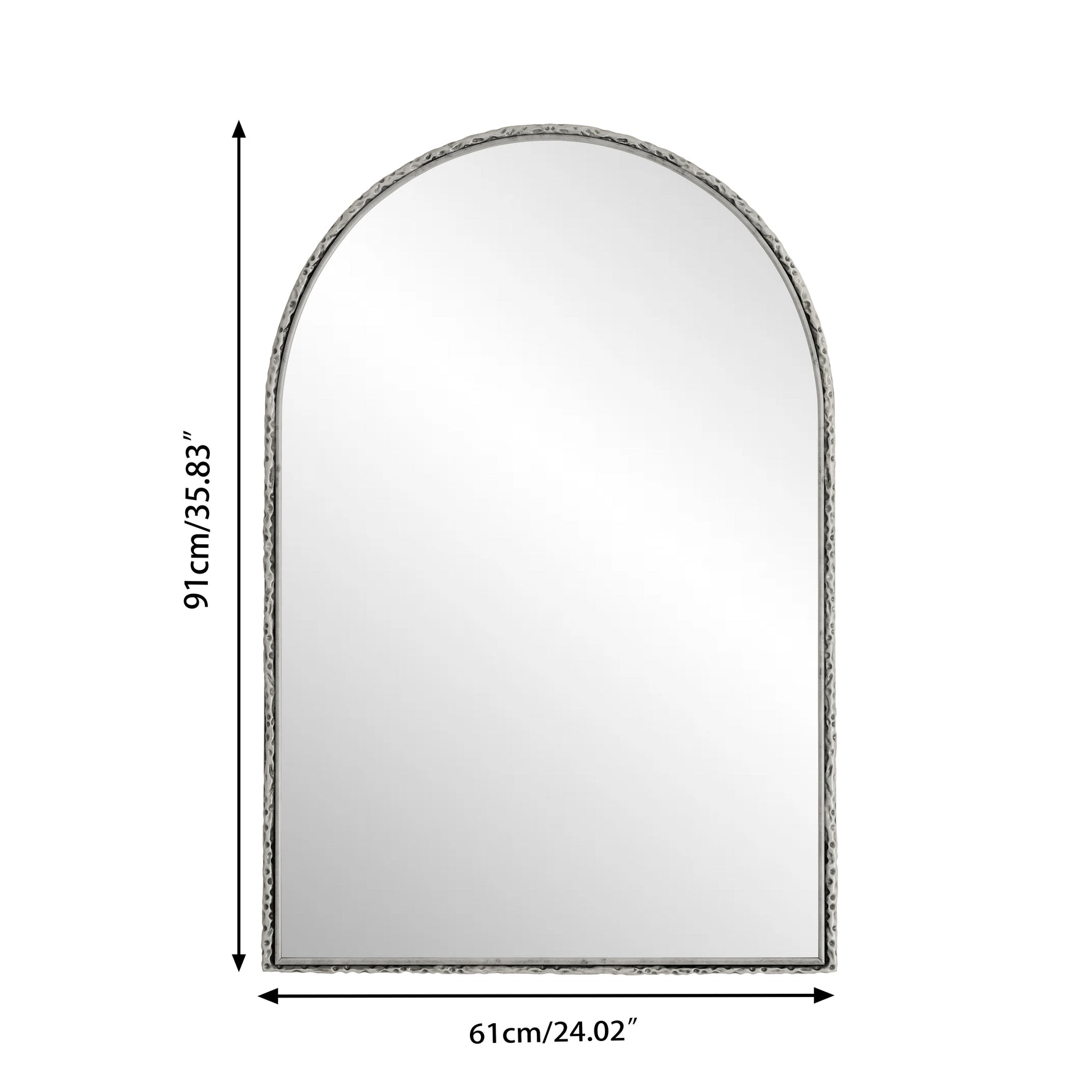 Arched Mirror, Wall/Vanity Decor for Bathroom/Living Room, Silver