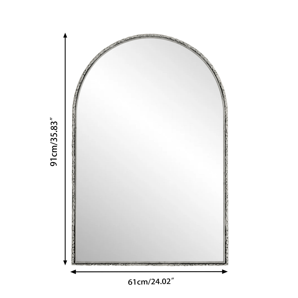 LED Full-Length Mirror 163x54cm Dimmable Light, Black Aluminum Frame