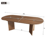 Extendable Dining Table, 160/200x90cm, for 6-8 People, Rounded Corners and Thickened Tabletop, Walnut
