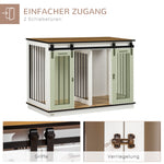 Dog Cage, 2 Room Option, Double Doors, White