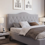 Headboard Upholstered Modern Design, Grey