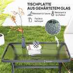 Side Table, Tempered Glass Coffee Table 95x55 cm, Black