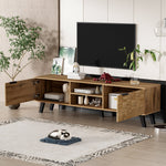 Modern TV Cabinet with 2 Doors, 2 Open Compartments - 160.5 x 35.5 x 45 cm