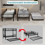 Meta Twin over Twin Bunk Bed, Heavy-Duty Stable Low Noise Safety Railing, Metal