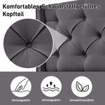 Hydraulic Double Upholstered Bed, 140x200cm Storage, Cotton Grey