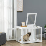 Dog Cage, Pet Cage, Medium Dogs, 80 x 50 x 56.5 cm, White