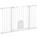 Door Safety Gate Stair Gate 75-131cm Clamp Metal ABS White