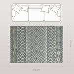 Rug Flat Weave Washable Anti-Slip Kitchen Boho Design Grey