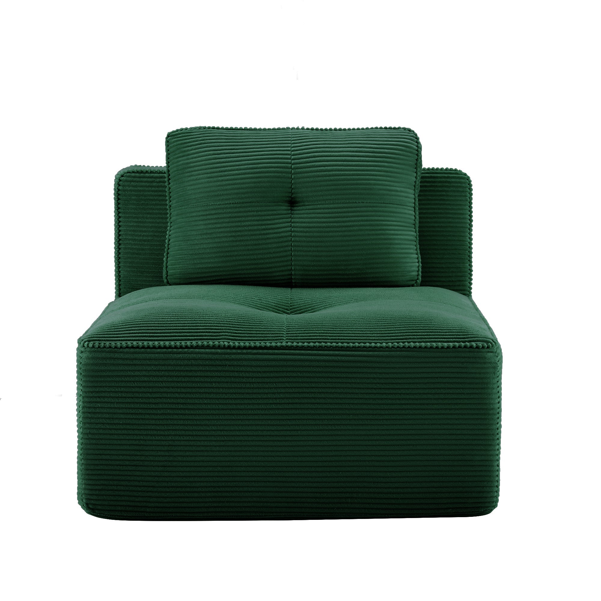 Cordelia Armless Sofa with Pillow Corduroy Green