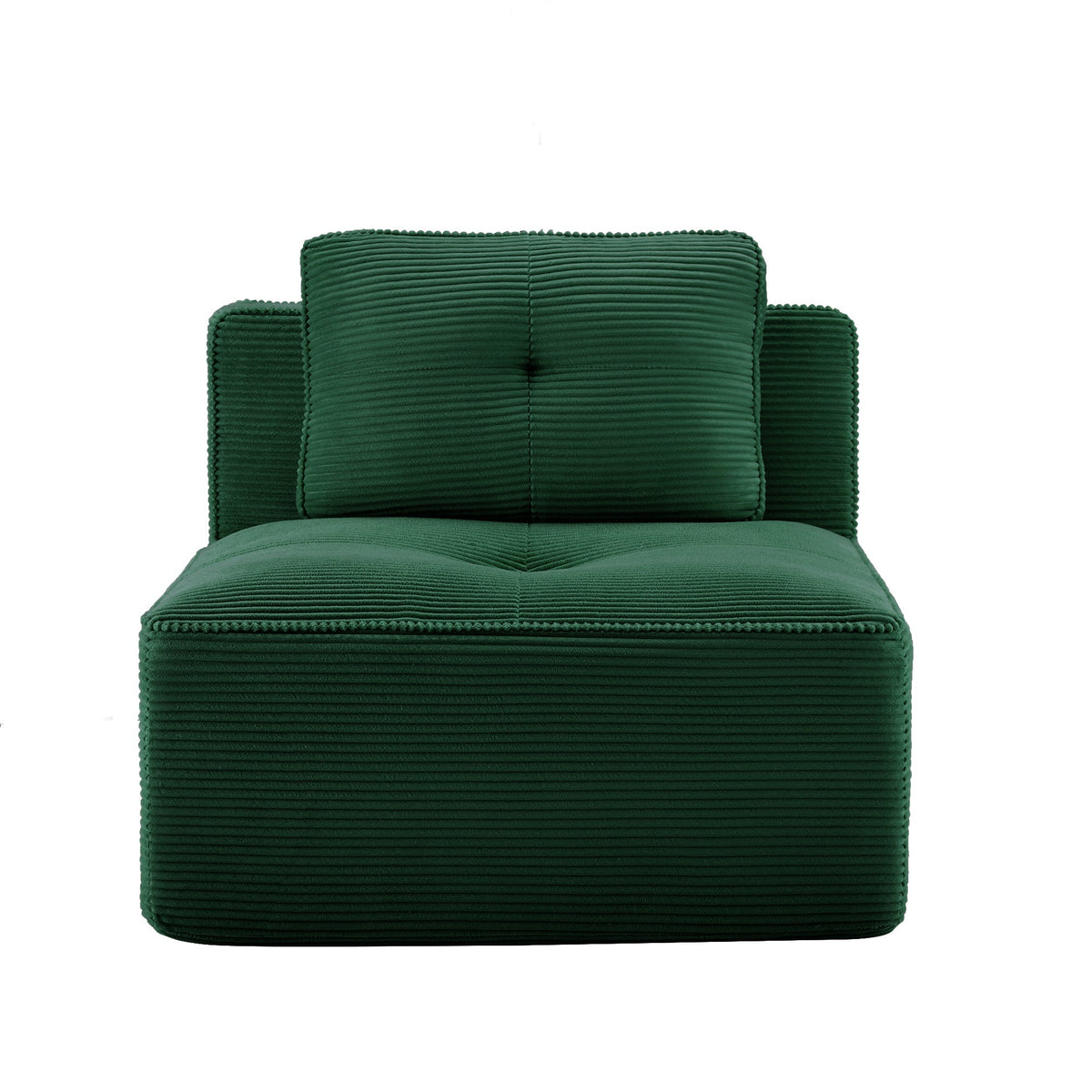 Cordelia Armless Sofa with Pillow Corduroy Green