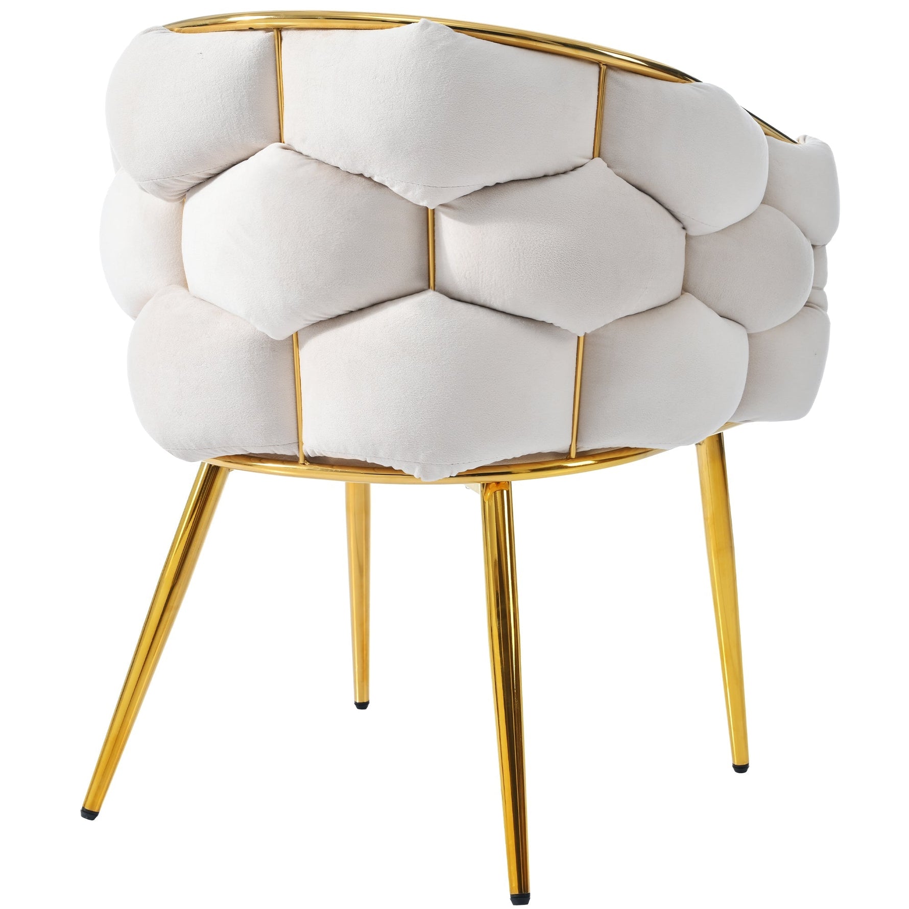 Luxurious Velvet Chairs Set of 6 Modern Gold Legs - Beige