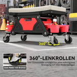 Workshop Stool, Rolling Seat with Storage Drawer, 135 kg Load Capacity, Gray