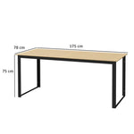 Metal Garden Table, Weatherproof Slatted Design for 6 People, Black