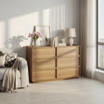 Chest of Drawers with Six Drawers and Modern Storage, 127 x 48 x 80 cm, Oak Color