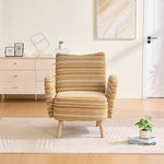 Armchair Modern Circular Pattern Side Pocket Solid Wood Legs - Fabric