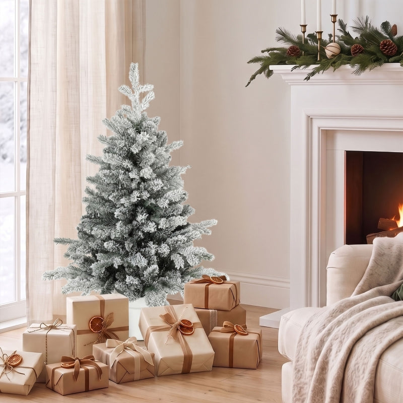 Mini Christmas Tree 90cm with 296 Tips & Snow Pot, White