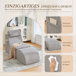 Modern Leisure Chair with Ergonomic Design and Side Pocket, Light Grey