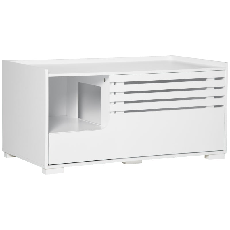 Cat Cabinet, 2-in-1 Design, Magnetic Door, White