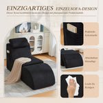 Modern Leisure Chair with Ergonomic Compression Foam and Side Pocket, Black