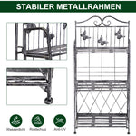 Metal Plant Stand, 3 Tiers Flower Ladder 44x25x96cm, Silver Grey