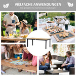 Garden Table Dining Aluminium 8-Person 190x90cm Easy-Care Natural & Black